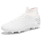 Sport si Outdoor - Echipament Sportiv - Incaltaminte sport - Pantofi sport - Ghete de fotbal FG MBrands cu glezniera 6.9 pentru teren iarba/sintetic crampoane , alb 41 - Infinity.ro