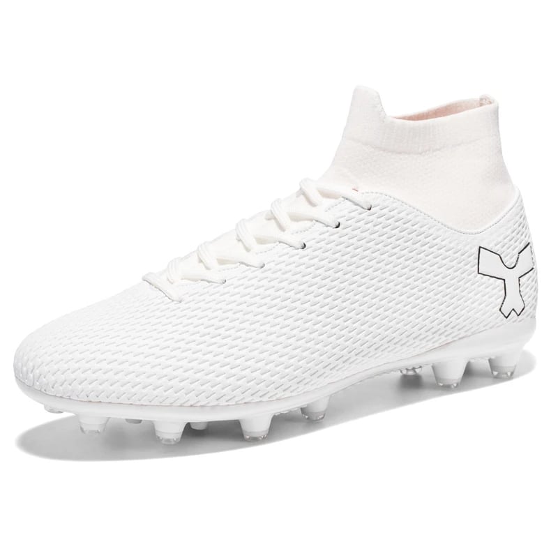 Sport si Outdoor - Echipament Sportiv - Incaltaminte sport - Pantofi sport - Ghete de fotbal FG MBrands cu glezniera 6.9 pentru teren iarba/sintetic crampoane , alb 41 - Infinity.ro
