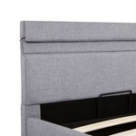 Casa si Gradina - Mobilier - Paturi si accesorii - Paturi - Cadru pat hidraulic lada&LED gri deschis 100x200 cm textil - Infinity.ro