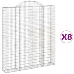 Casa si Gradina - Gradina si terasa - Garduri, panouri si accesorii - Cosuri gabion arcuite,8 buc., 200x30x220/240cm, fier galvanizat - Infinity.ro