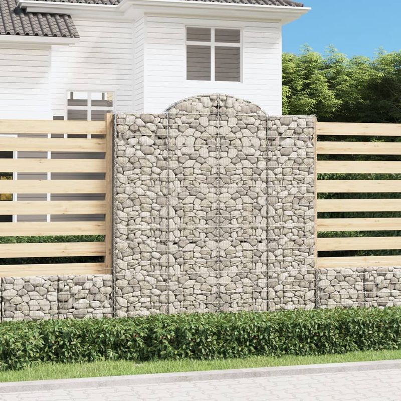 Casa si Gradina - Gradina si terasa - Garduri, panouri si accesorii - Cosuri gabion arcuite,8 buc., 200x30x220/240cm, fier galvanizat - Infinity.ro