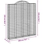 Casa si Gradina - Gradina si terasa - Garduri, panouri si accesorii - Cosuri gabion arcuite,8 buc., 200x30x220/240cm, fier galvanizat - Infinity.ro