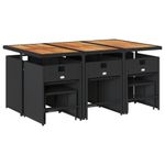 Casa si Gradina - Gradina si terasa - Mobilier exterior - Seturi mobila gradina - Set mobilier de exterior cu perne, 11 piese, negru, poliratan - Infinity.ro
