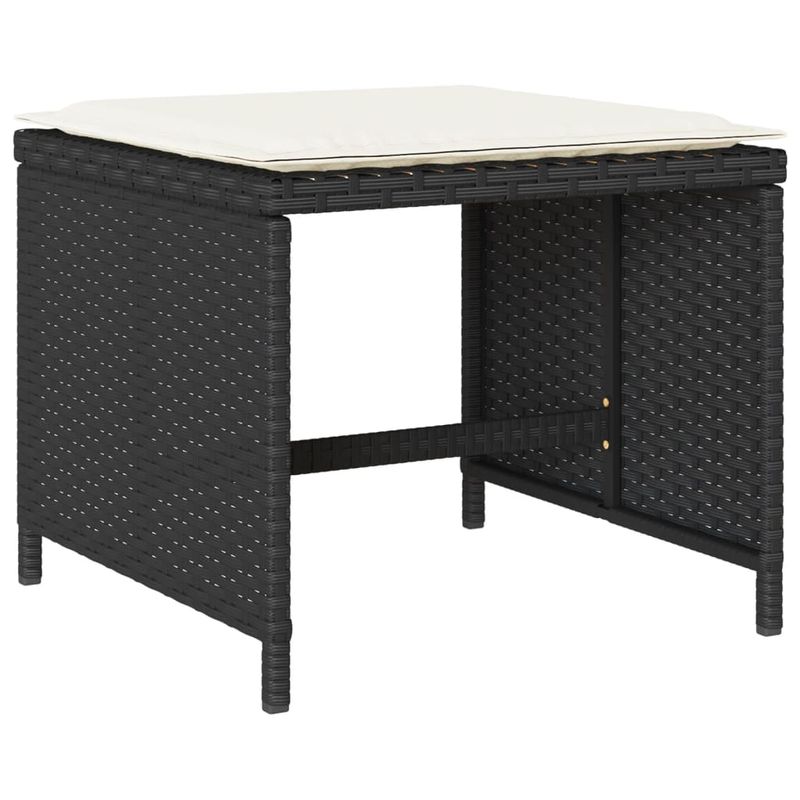 Casa si Gradina - Gradina si terasa - Mobilier exterior - Seturi mobila gradina - Set mobilier de exterior cu perne, 11 piese, negru, poliratan - Infinity.ro