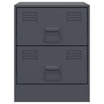 Casa si Gradina - Mobilier - Comode si corpuri - Noptiere - Noptiere, 2 buc., antracit, 34,5x39x44 cm, otel - Infinity.ro