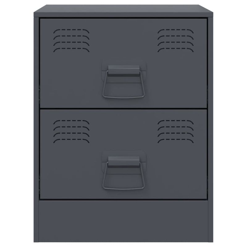 Casa si Gradina - Mobilier - Comode si corpuri - Noptiere - Noptiere, 2 buc., antracit, 34,5x39x44 cm, otel - Infinity.ro