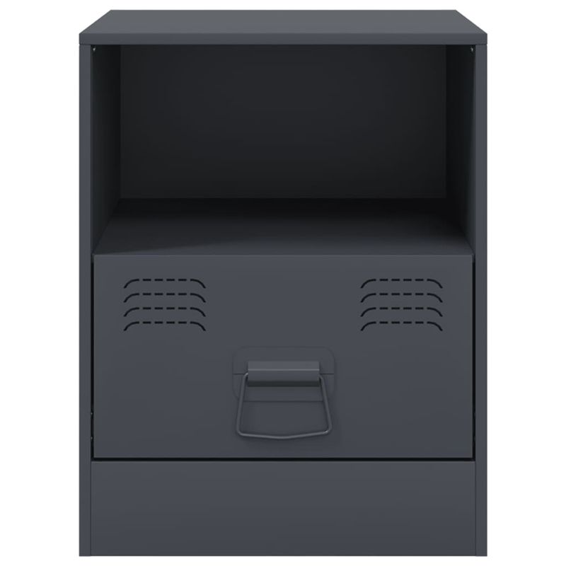 Casa si Gradina - Mobilier - Comode si corpuri - Noptiere - Noptiere, 2 buc., antracit, 34,5x39x44 cm, otel - Infinity.ro