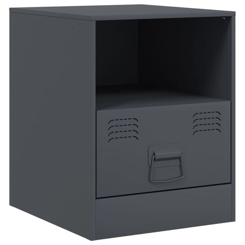 Casa si Gradina - Mobilier - Comode si corpuri - Noptiere - Noptiere, 2 buc., antracit, 34,5x39x44 cm, otel - Infinity.ro