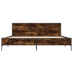 Casa si Gradina - Mobilier - Paturi si accesorii - Paturi - Cadru de pat, stejar fumuriu 200x200 cm lemn prelucrat si metal - Infinity.ro