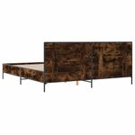 Casa si Gradina - Mobilier - Paturi si accesorii - Paturi - Cadru de pat, stejar fumuriu 200x200 cm lemn prelucrat si metal - Infinity.ro