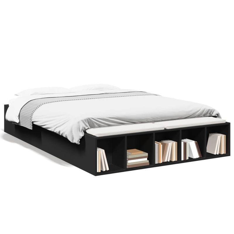 Casa si Gradina - Mobilier - Paturi si accesorii - Paturi - Cadru de pat, negru, 140x190 cm, lemn prelucrat - Infinity.ro