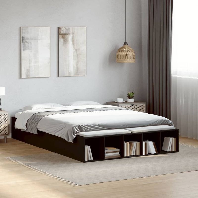 Casa si Gradina - Mobilier - Paturi si accesorii - Paturi - Cadru de pat, negru, 140x190 cm, lemn prelucrat - Infinity.ro