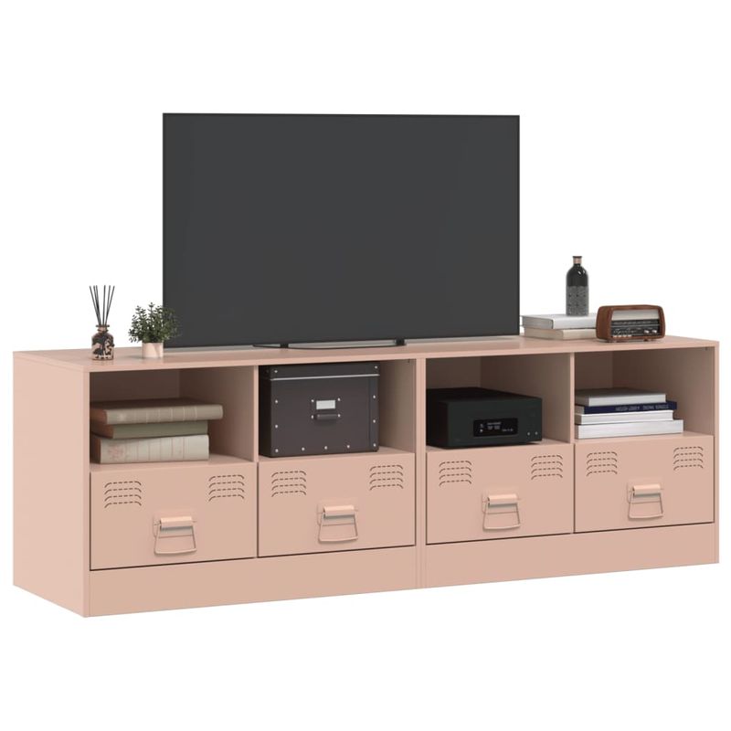 Casa si Gradina - Mobilier - Comode si corpuri - Comode - Dulapuri TV 2 buc Roz 67x39x44 cm Otel - Infinity.ro