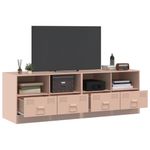 Casa si Gradina - Mobilier - Comode si corpuri - Comode - Dulapuri TV 2 buc Roz 67x39x44 cm Otel - Infinity.ro