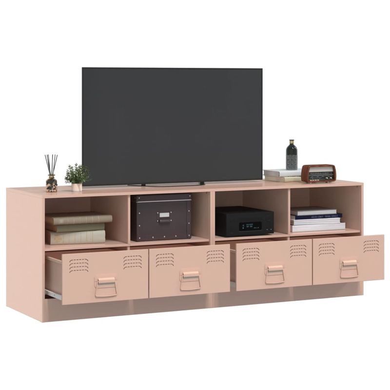 Casa si Gradina - Mobilier - Comode si corpuri - Comode - Dulapuri TV 2 buc Roz 67x39x44 cm Otel - Infinity.ro