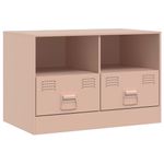 Casa si Gradina - Mobilier - Comode si corpuri - Comode - Dulapuri TV 2 buc Roz 67x39x44 cm Otel - Infinity.ro