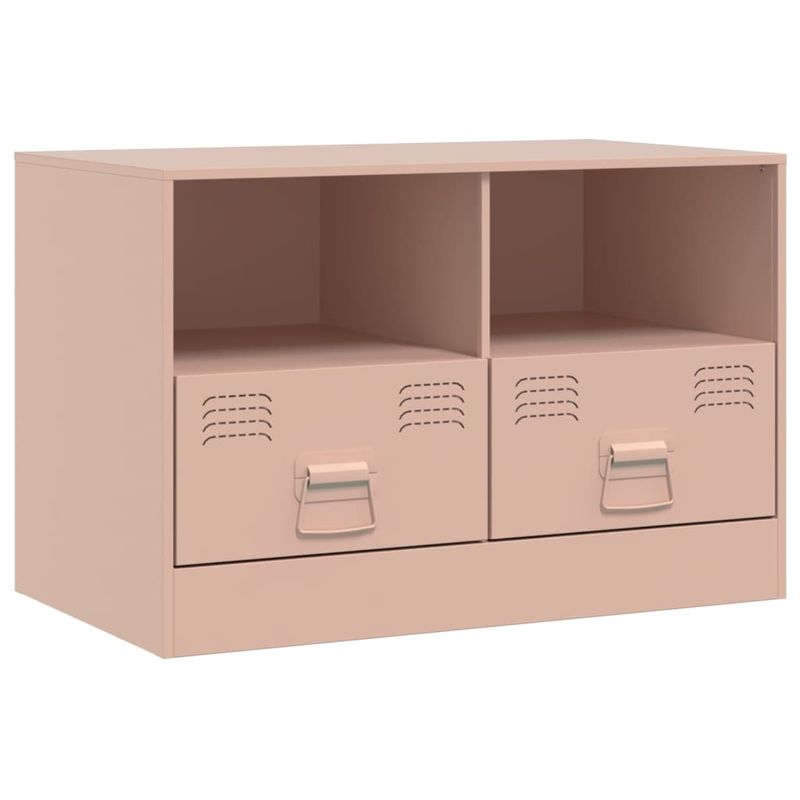 Casa si Gradina - Mobilier - Comode si corpuri - Comode - Dulapuri TV 2 buc Roz 67x39x44 cm Otel - Infinity.ro