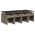 Casa si Gradina - Gradina si terasa - Mobilier exterior - Seturi mobila gradina - Set mobilier gradina cu perne, 9 piese, gri, poliratan - Infinity.ro