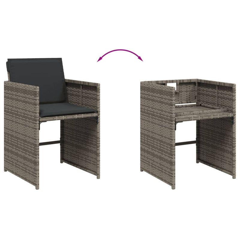 Casa si Gradina - Gradina si terasa - Mobilier exterior - Seturi mobila gradina - Set mobilier gradina cu perne, 9 piese, gri, poliratan - Infinity.ro