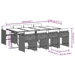Casa si Gradina - Gradina si terasa - Mobilier exterior - Seturi mobila gradina - Set mobilier gradina cu perne, 9 piese, gri, poliratan - Infinity.ro