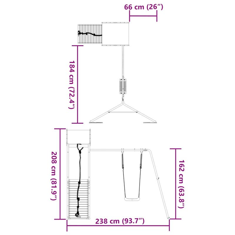 Jucarii, Copii si Bebe - Jucarii si jocuri - Jucarii de exterior - Spatii de joaca si accesorii - Set de joaca pentru exterior, lemn de pin impregnat - Infinity.ro