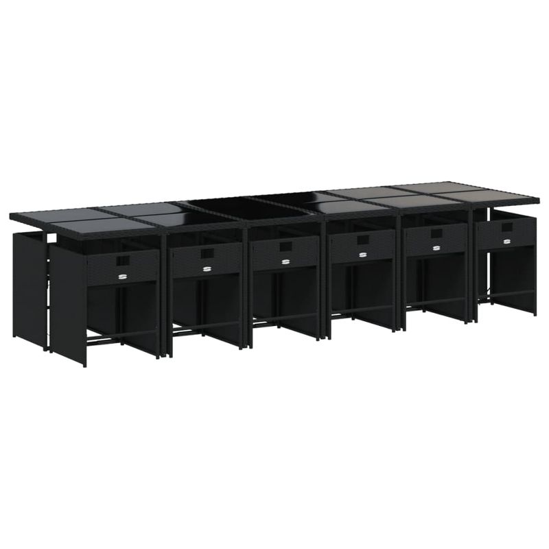 Casa si Gradina - Gradina si terasa - Mobilier exterior - Seturi mobila gradina - Set mobilier de gradina cu perne, 13 piese, negru, poliratan - Infinity.ro