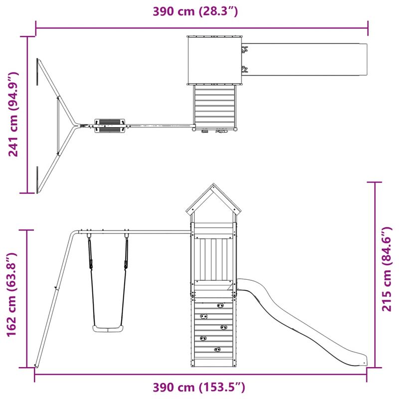 Jucarii, Copii si Bebe - Jucarii si jocuri - Jucarii de exterior - Spatii de joaca si accesorii - Set de joaca pentru exterior, lemn de pin impregnat - Infinity.ro