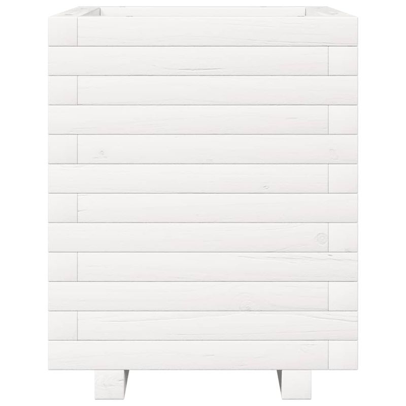 Casa si Gradina - Gradinarit si plante - Plante si ghivece - Ghivece si suporturi - Jardiniera de gradina, alb, 40x40x49,5 cm, lemn masiv de pin - Infinity.ro