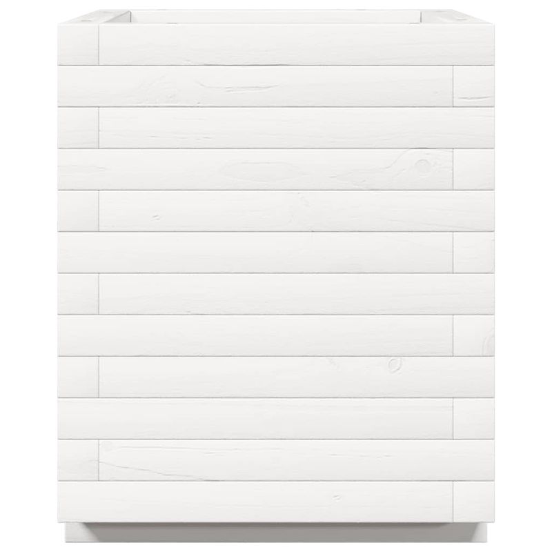 Casa si Gradina - Gradinarit si plante - Plante si ghivece - Ghivece si suporturi - Jardiniera de gradina, alb, 40x40x49,5 cm, lemn masiv de pin - Infinity.ro