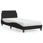Casa si Gradina - Mobilier - Paturi si accesorii - Paturi - Pat cu saltea, negru, 80x200 cm, textil - Infinity.ro
