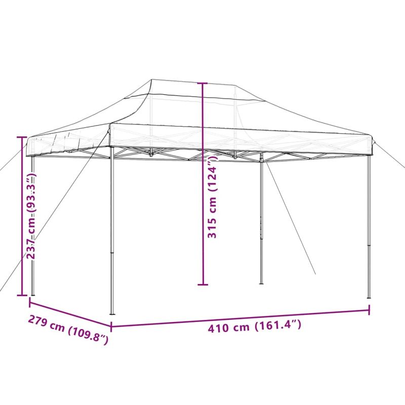 Casa si Gradina - Gradina si terasa - Umbrele si pavilioane - Pavilioane - Cort de petrecere pliabil Pop-Up, 410x279x315 cm, visiniu - Infinity.ro