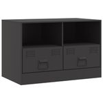 Casa si Gradina - Mobilier - Comode si corpuri - Comode - Dulapuri TV, 2 buc., negru, 67x39x44 cm, otel - Infinity.ro