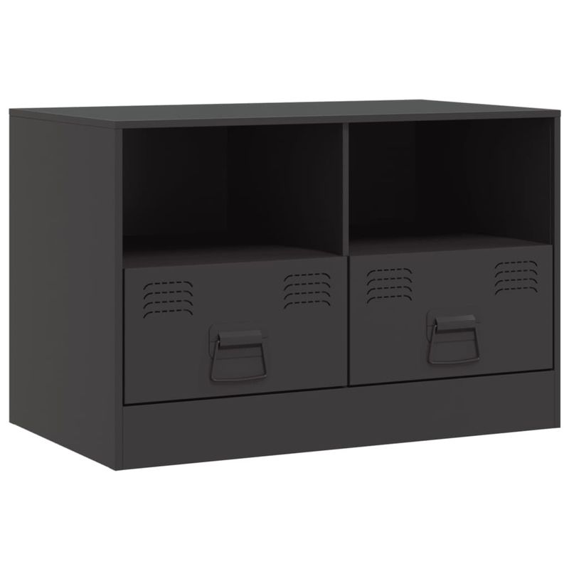 Casa si Gradina - Mobilier - Comode si corpuri - Comode - Dulapuri TV, 2 buc., negru, 67x39x44 cm, otel - Infinity.ro