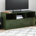 Casa si Gradina - Mobilier - Comode si corpuri - Comode - Comoda TV, verde masliniu, 99x39x44 cm, otel - Infinity.ro