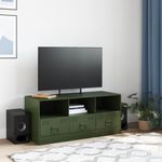 Casa si Gradina - Mobilier - Comode si corpuri - Comode - Comoda TV, verde masliniu, 99x39x44 cm, otel - Infinity.ro