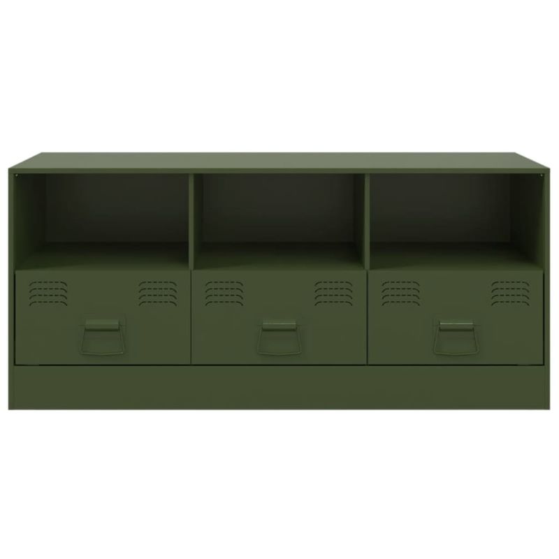 Casa si Gradina - Mobilier - Comode si corpuri - Comode - Comoda TV, verde masliniu, 99x39x44 cm, otel - Infinity.ro