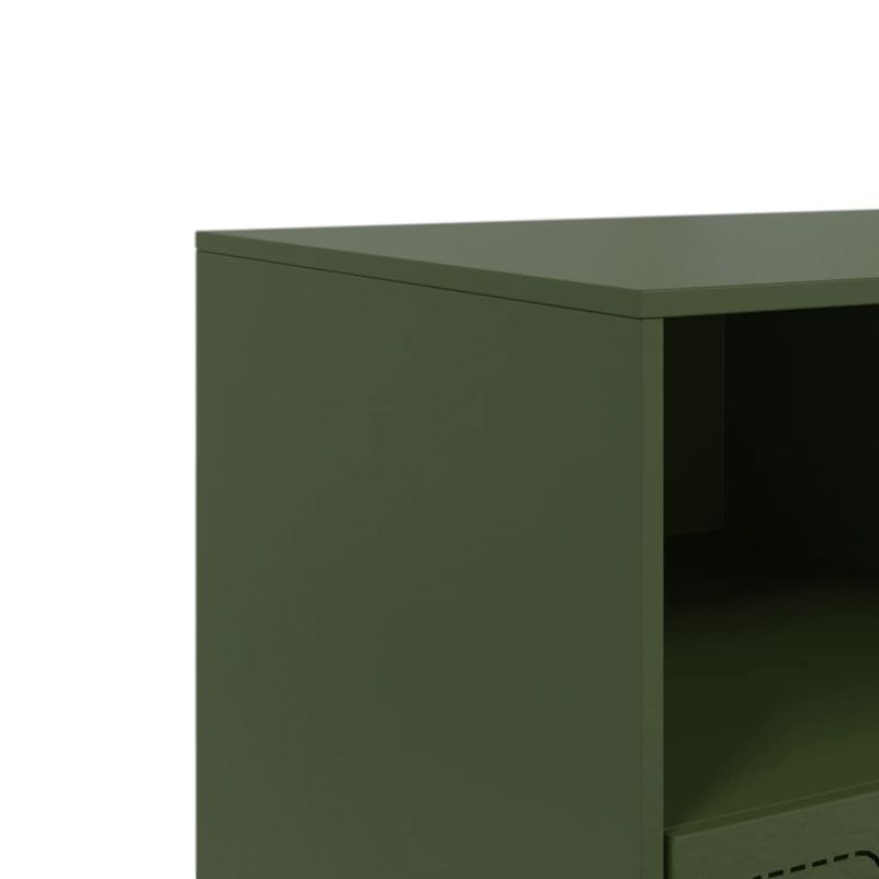 Casa si Gradina - Mobilier - Comode si corpuri - Comode - Comoda TV, verde masliniu, 99x39x44 cm, otel - Infinity.ro