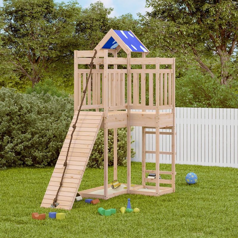 Jucarii, Copii si Bebe - Jucarii si jocuri - Jucarii de exterior - Spatii de joaca si accesorii - Set de joaca pentru exterior, lemn masiv de pin - Infinity.ro