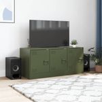 Casa si Gradina - Mobilier - Comode si corpuri - Comode - Comoda TV, verde masliniu, 99x39x44 cm, otel - Infinity.ro
