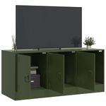 Casa si Gradina - Mobilier - Comode si corpuri - Comode - Comoda TV, verde masliniu, 99x39x44 cm, otel - Infinity.ro