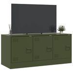Casa si Gradina - Mobilier - Comode si corpuri - Comode - Comoda TV, verde masliniu, 99x39x44 cm, otel - Infinity.ro