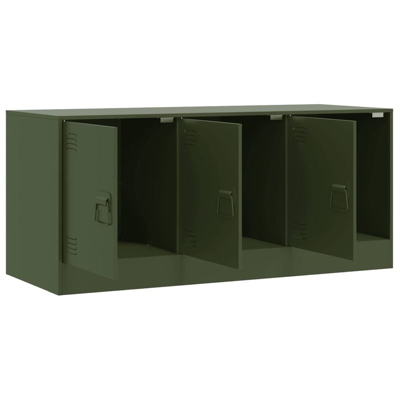 Casa si Gradina - Mobilier - Comode si corpuri - Comode - Comoda TV, verde masliniu, 99x39x44 cm, otel - Infinity.ro