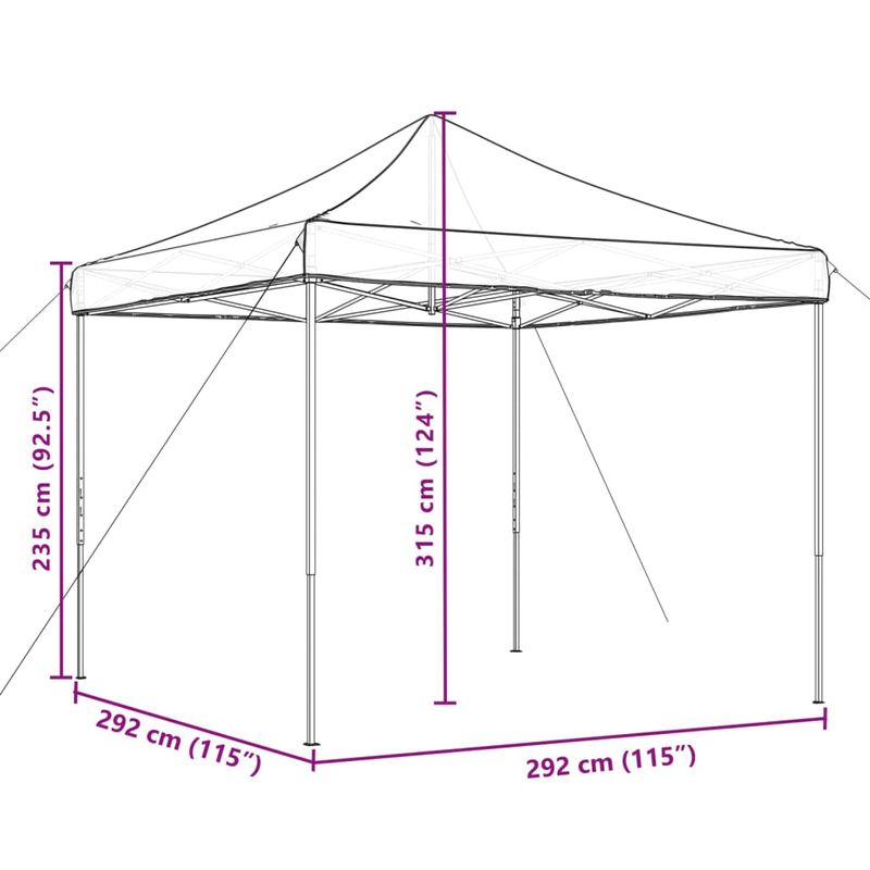 Casa si Gradina - Gradina si terasa - Umbrele si pavilioane - Pavilioane - Cort de petrecere pliabil Pop-Up, 292x292x315 cm, teracota - Infinity.ro