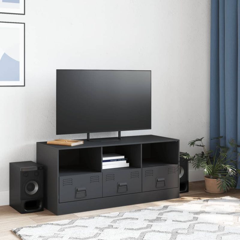 Casa si Gradina - Mobilier - Comode si corpuri - Comode - Comoda TV, antracit, 99x39x44 cm, otel - Infinity.ro