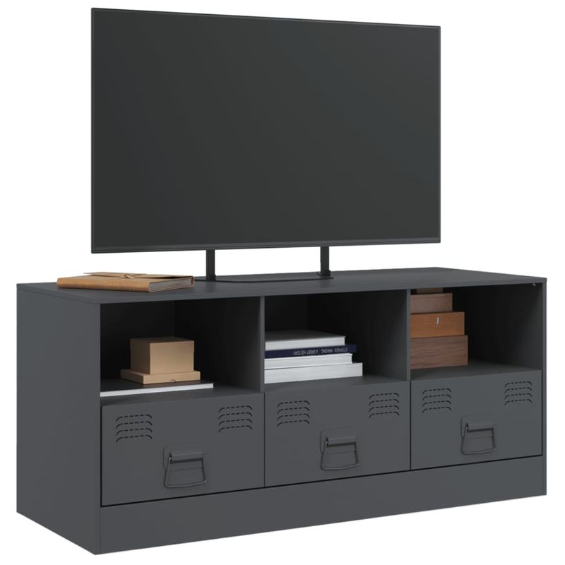 Casa si Gradina - Mobilier - Comode si corpuri - Comode - Comoda TV, antracit, 99x39x44 cm, otel - Infinity.ro