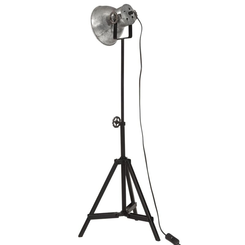 Casa si Gradina - Corpuri si surse de iluminat - Veioze si lampi - Lampadare - Lampa de podea 25 W, argintiu vintage, 35x35x65/95 cm, E27 - Infinity.ro