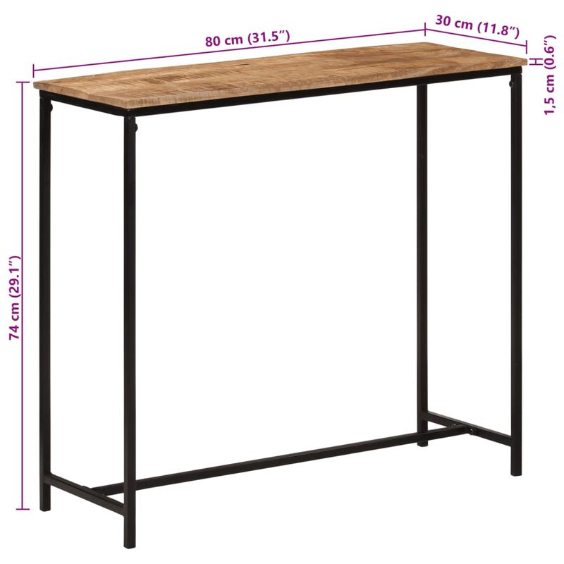 Casa si Gradina - Mobilier - Comode si corpuri - Console - Masa consola, 80x30x74 cm, lemn masiv de mango si fier - Infinity.ro
