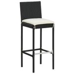 Casa si Gradina - Gradina si terasa - Mobilier exterior - Seturi mobila gradina - Set bar de gradina 5 piese negru lemn masiv acacia si poliratan - Infinity.ro