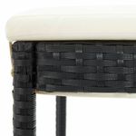 Casa si Gradina - Gradina si terasa - Mobilier exterior - Seturi mobila gradina - Set bar de gradina 5 piese negru lemn masiv acacia si poliratan - Infinity.ro
