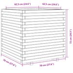 Casa si Gradina - Gradinarit si plante - Plante si ghivece - Ghivece si suporturi - Jardiniera de gradina, maro ceruit, 70x70x72 cm, lemn masiv pin - Infinity.ro